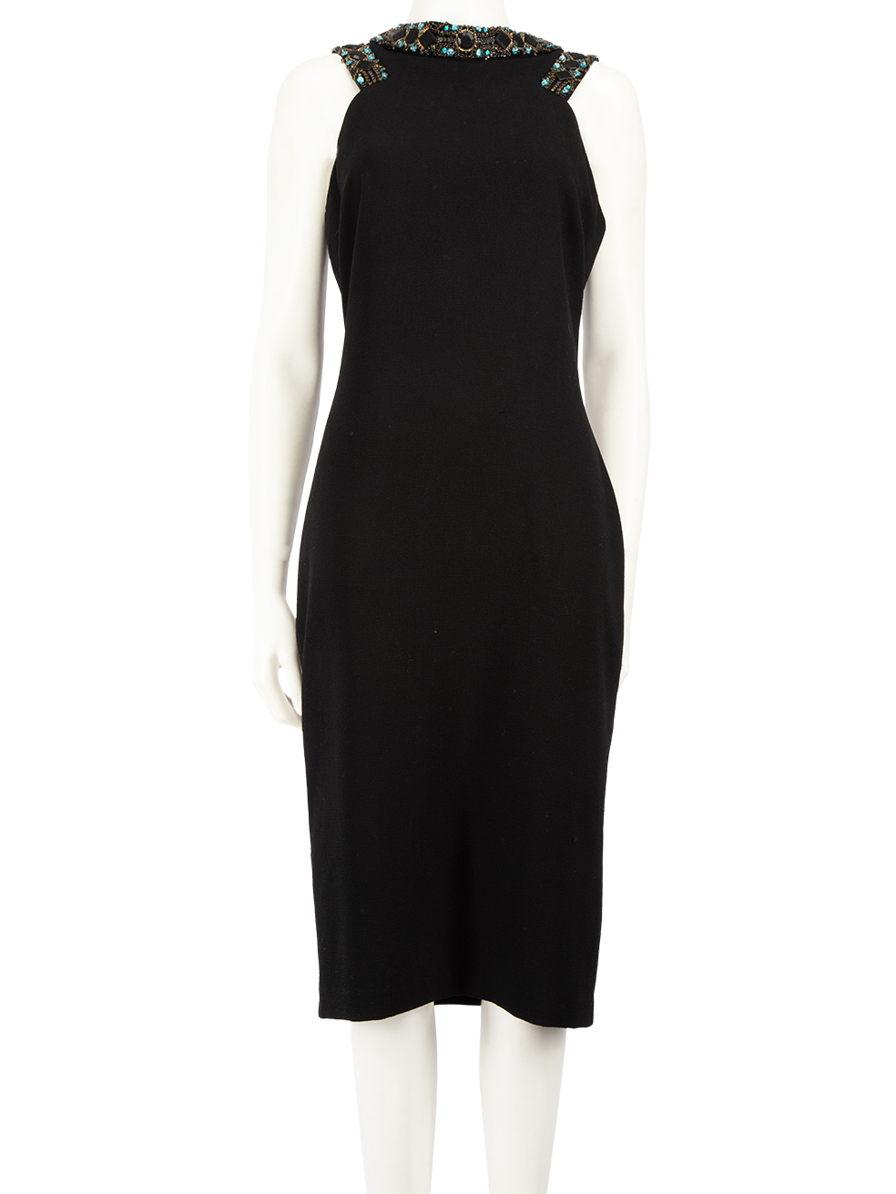 Badgley Mischka Pre-Owned Black Embellished Midi Dress