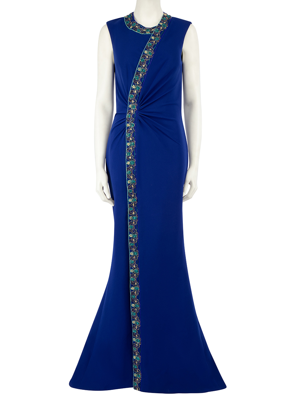Honayda A/W22 Blue Embellished Gathered Gown