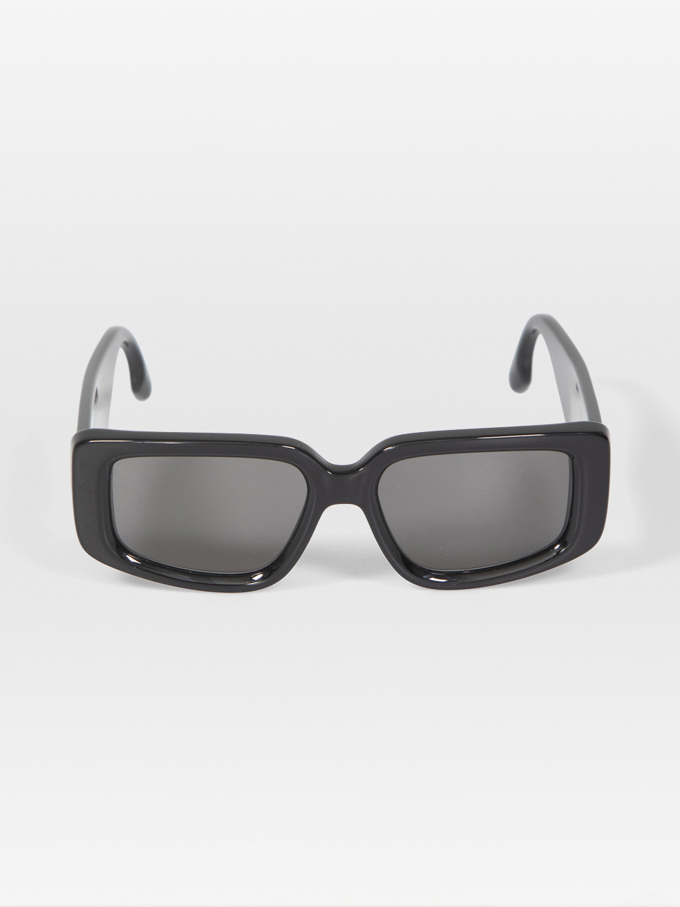 Victoria Beckham Black Logo Rectangular Sunglasses