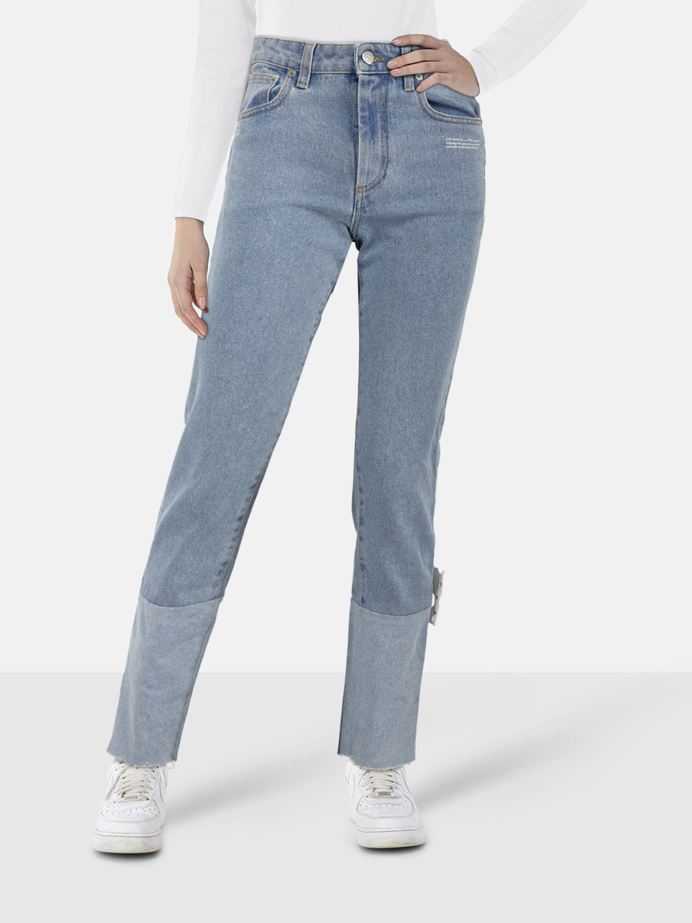 Off-White Blue Denim Straight Jeans