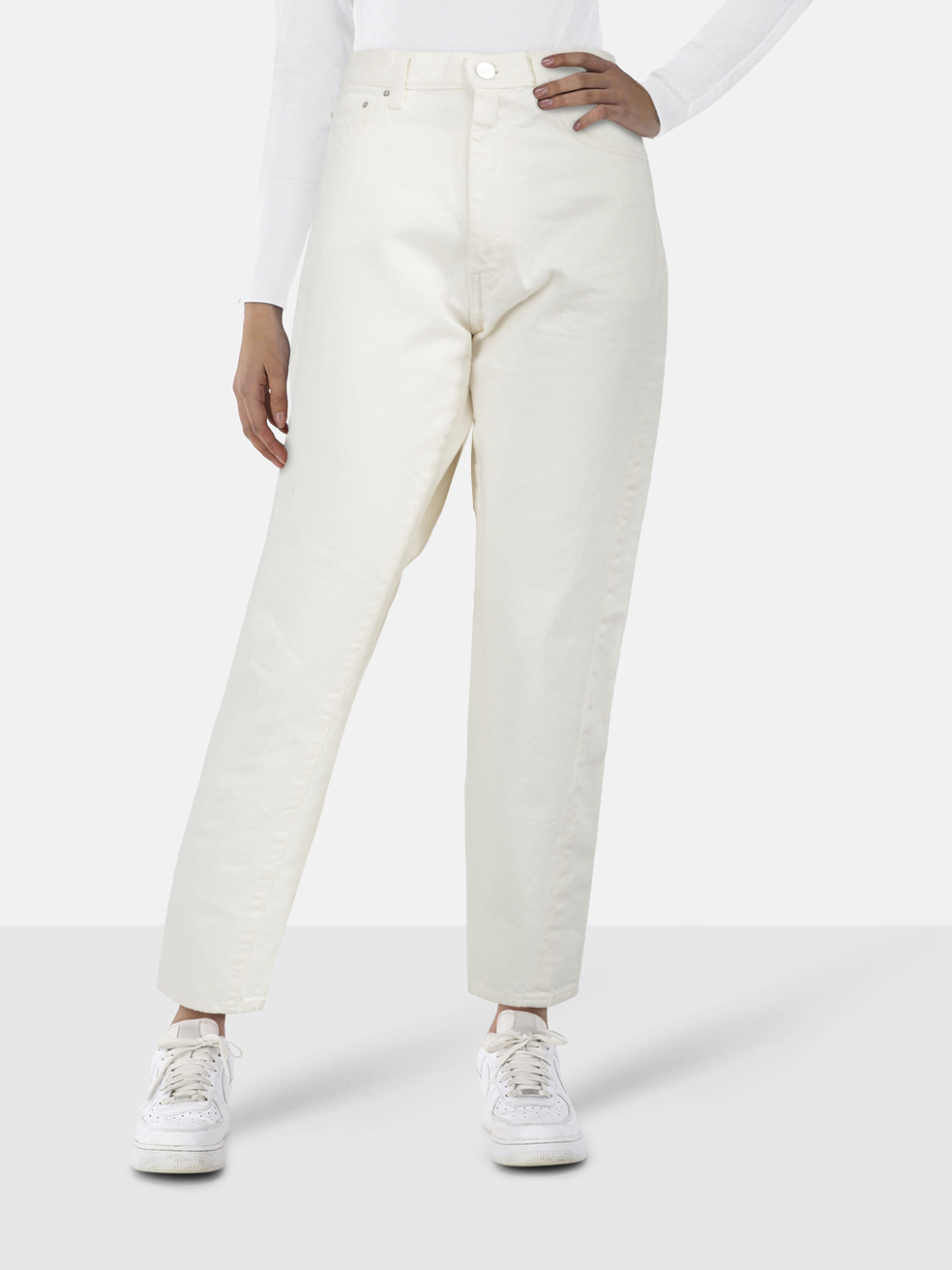 Tot�Me Women's White Twisted Seam Denim Jeans