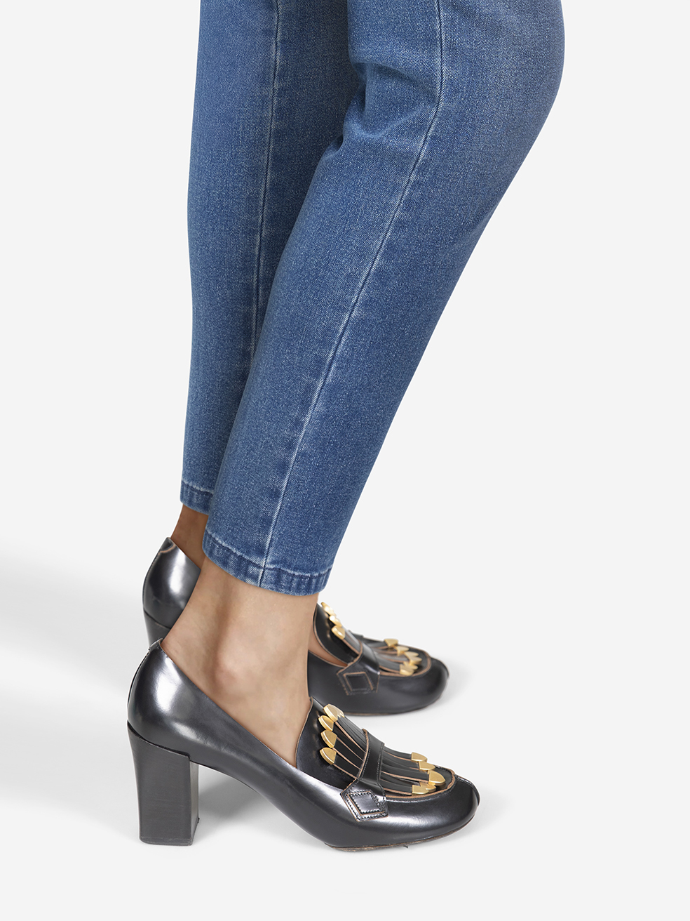 Chloé Pre-Owned Black Leather Fridge High Heel Loafers