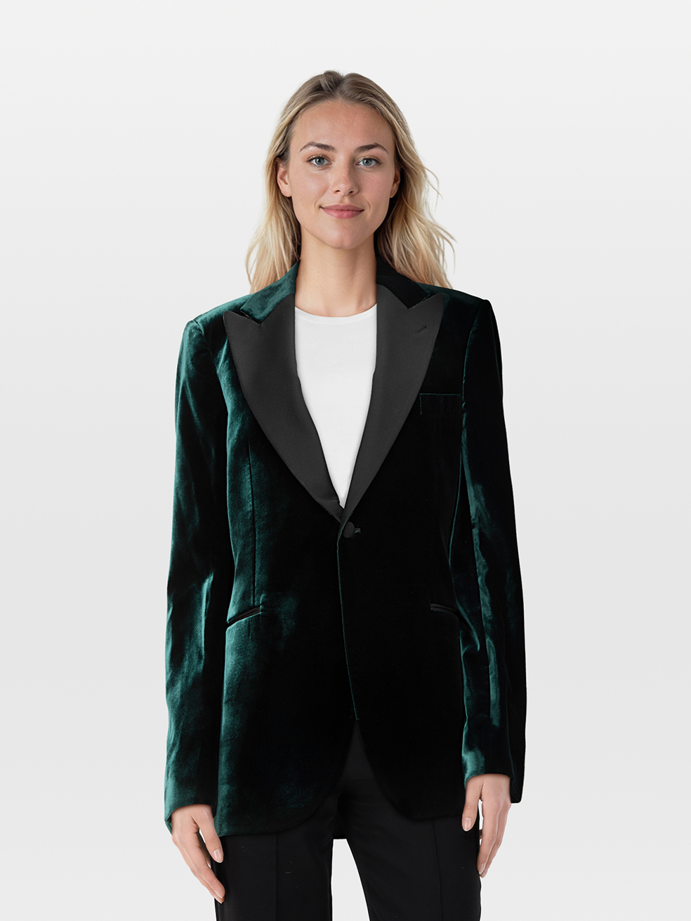 Emporio Armani Green Velvet Single Breasted Jacket