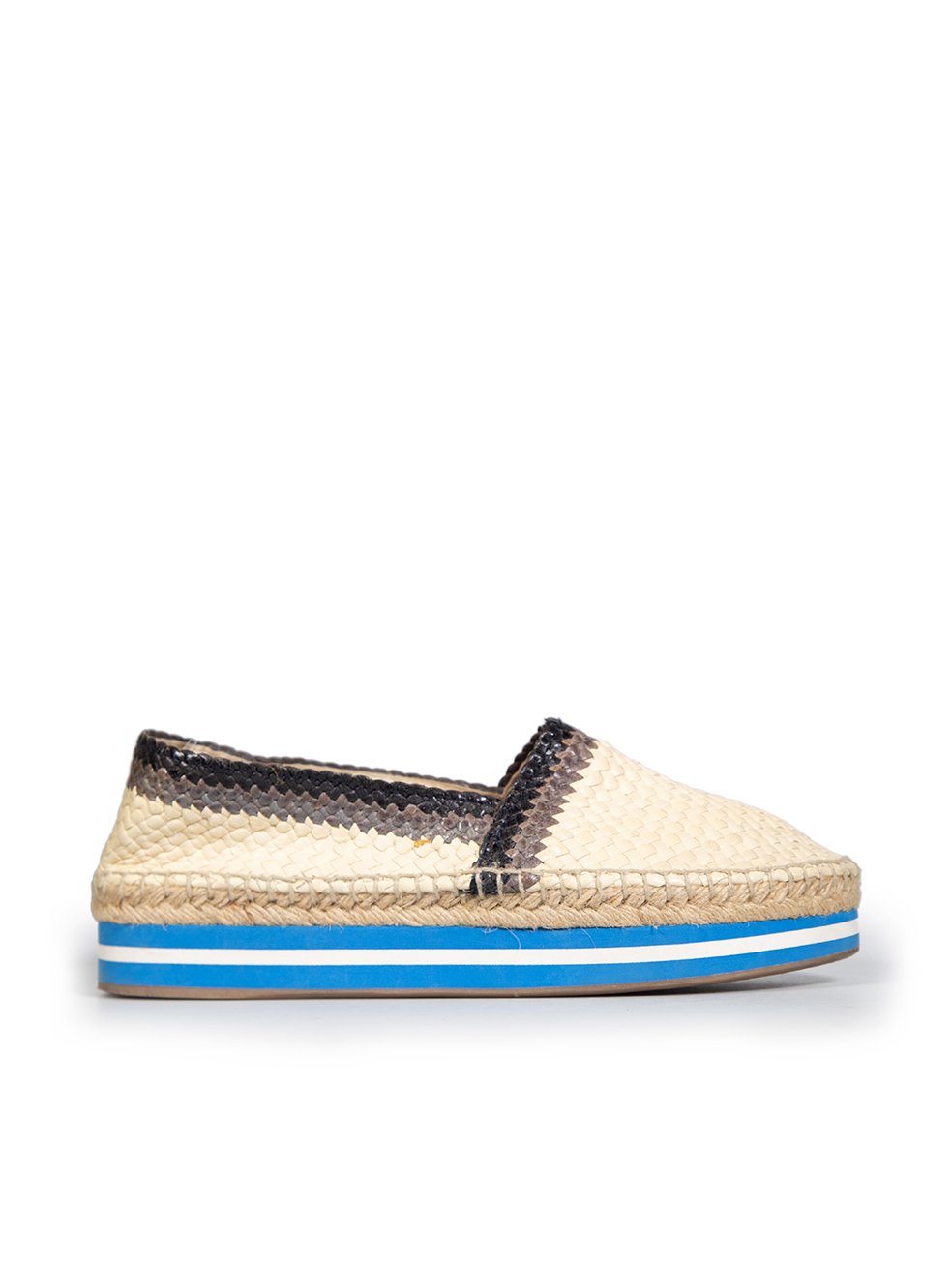 Prada Pre-Owned Beige Woven Leather Espadrilles
