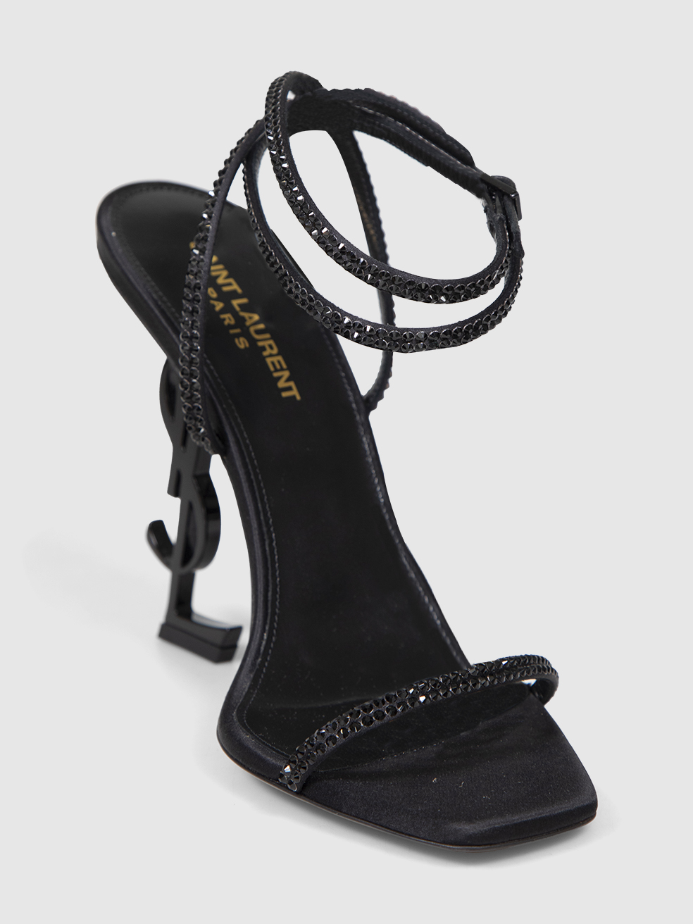Saint Laurent Black Crystal Embellished Opyum Heels