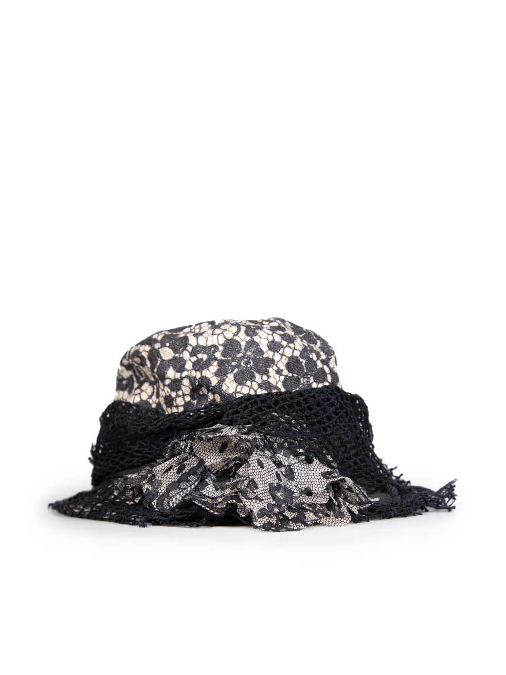 Dolce & Gabbana Black Silk Floral Print Bucket Hat