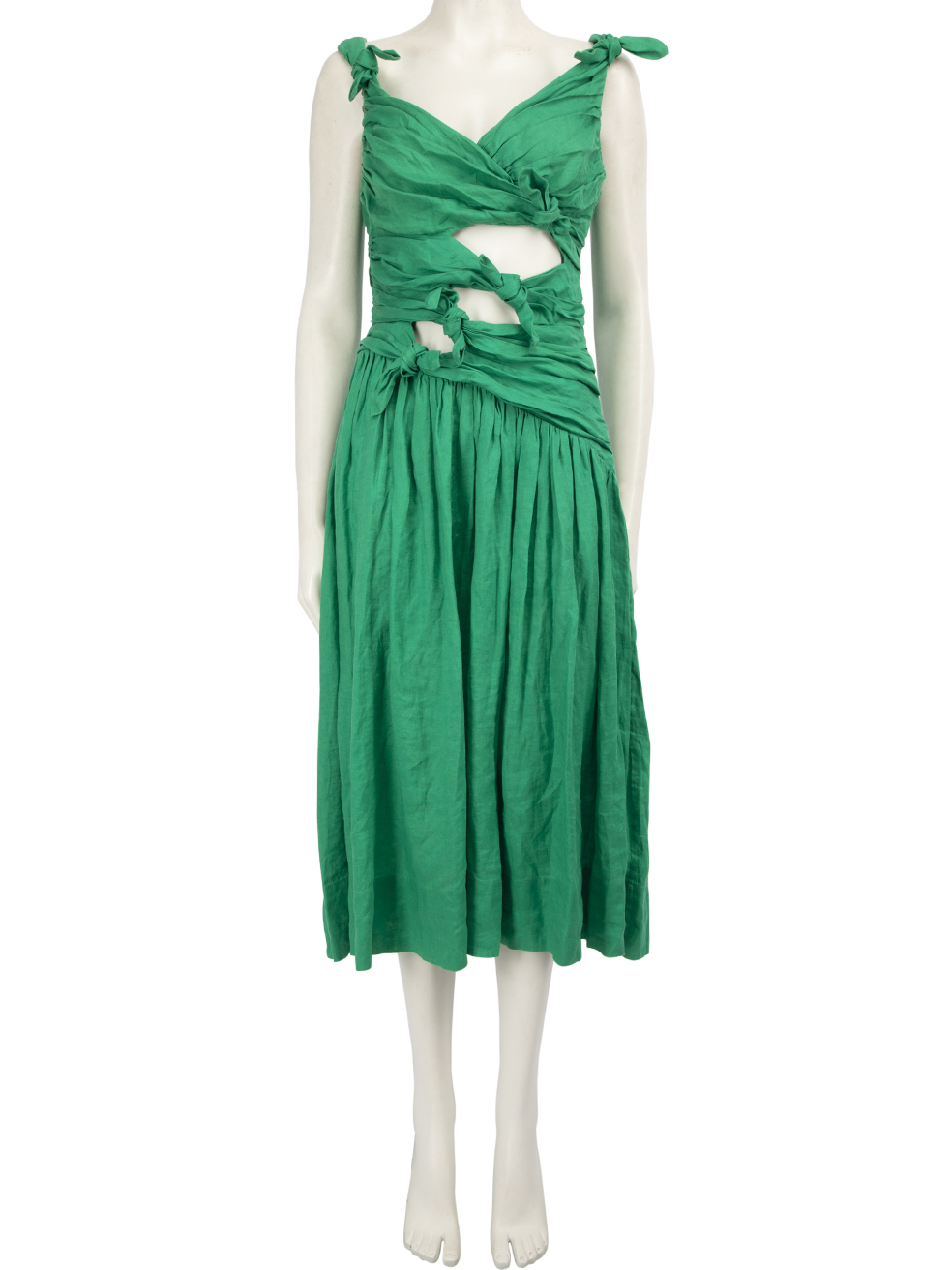 Zimmermann Pre-Owned Green Tiggy Bow Midi Dress