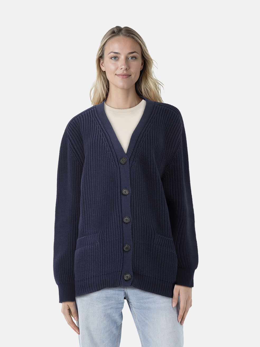 Prada Navy Knit Zip Up Cardigan