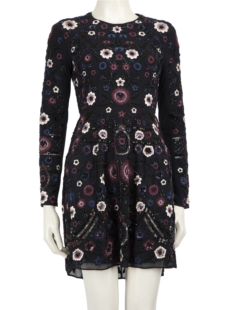Needle & Thread Pre-Owned Navy Floral Embroidered Dress
