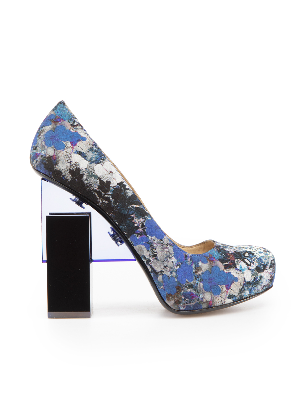 Erdem Pre-Owned Nicolas Kikwood x Erdem Blue Floral Print Acrylic Heels