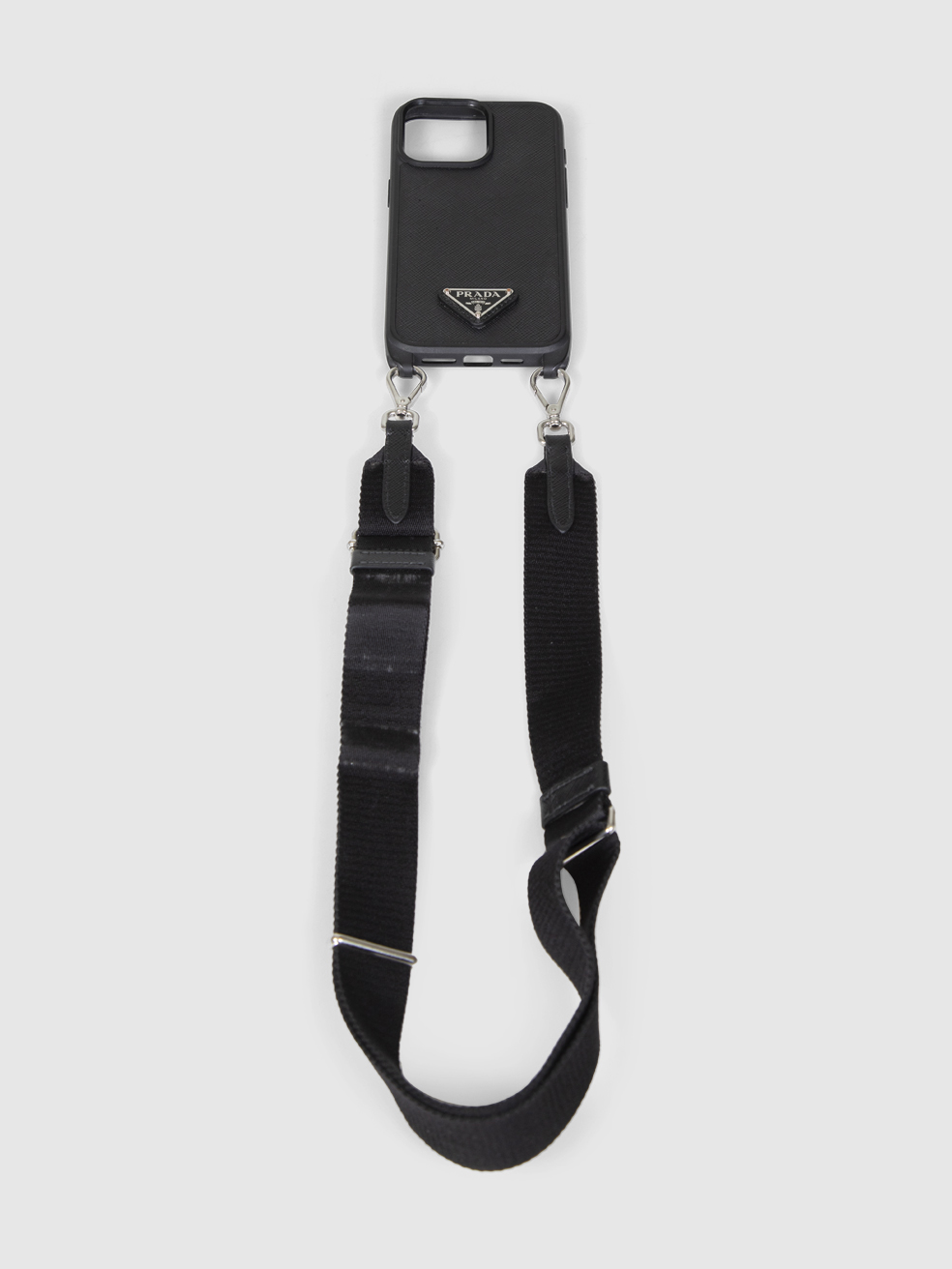Prada Black Saffiano Leather iPhone 15 Pro Max Case