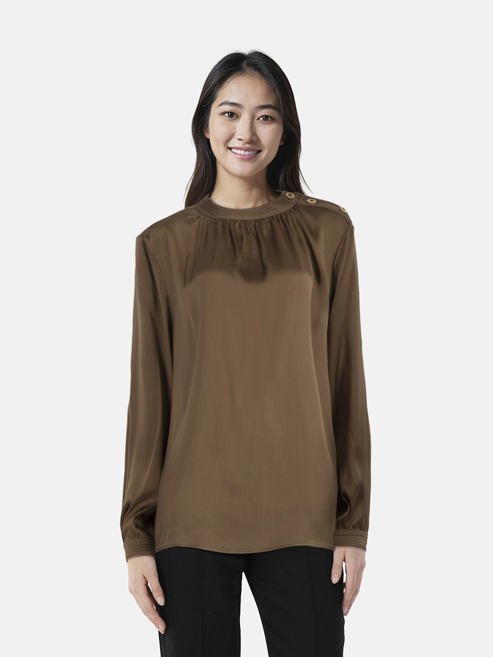 Loro Piana Brown Silk Josephine Blouse