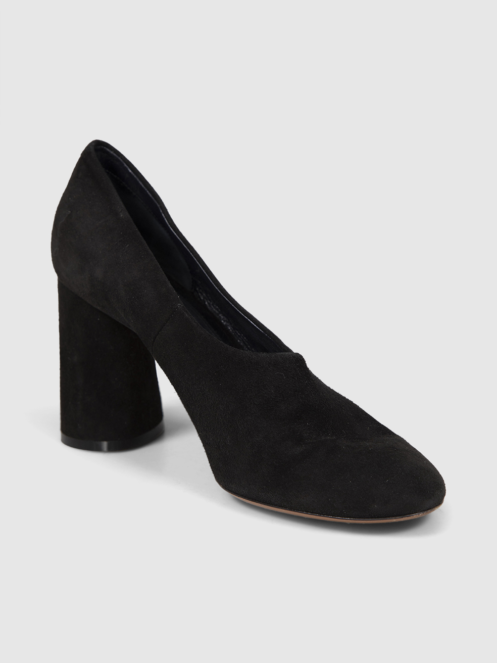 C�line Black Suede High Neck Pumps