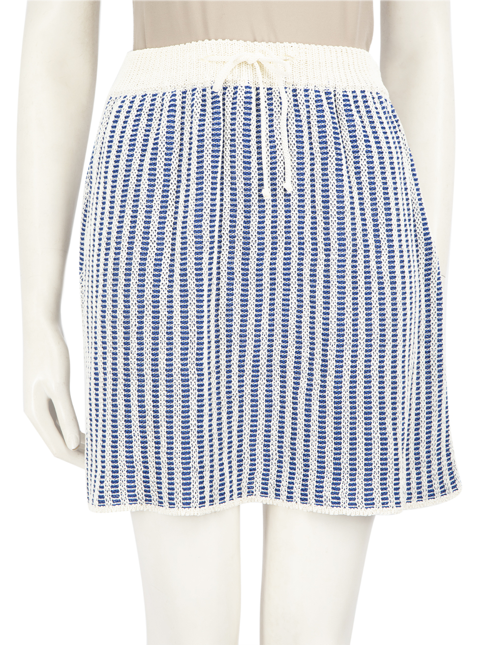 La DoubleJ Blue Drawstring Ribbed Knit Skirt