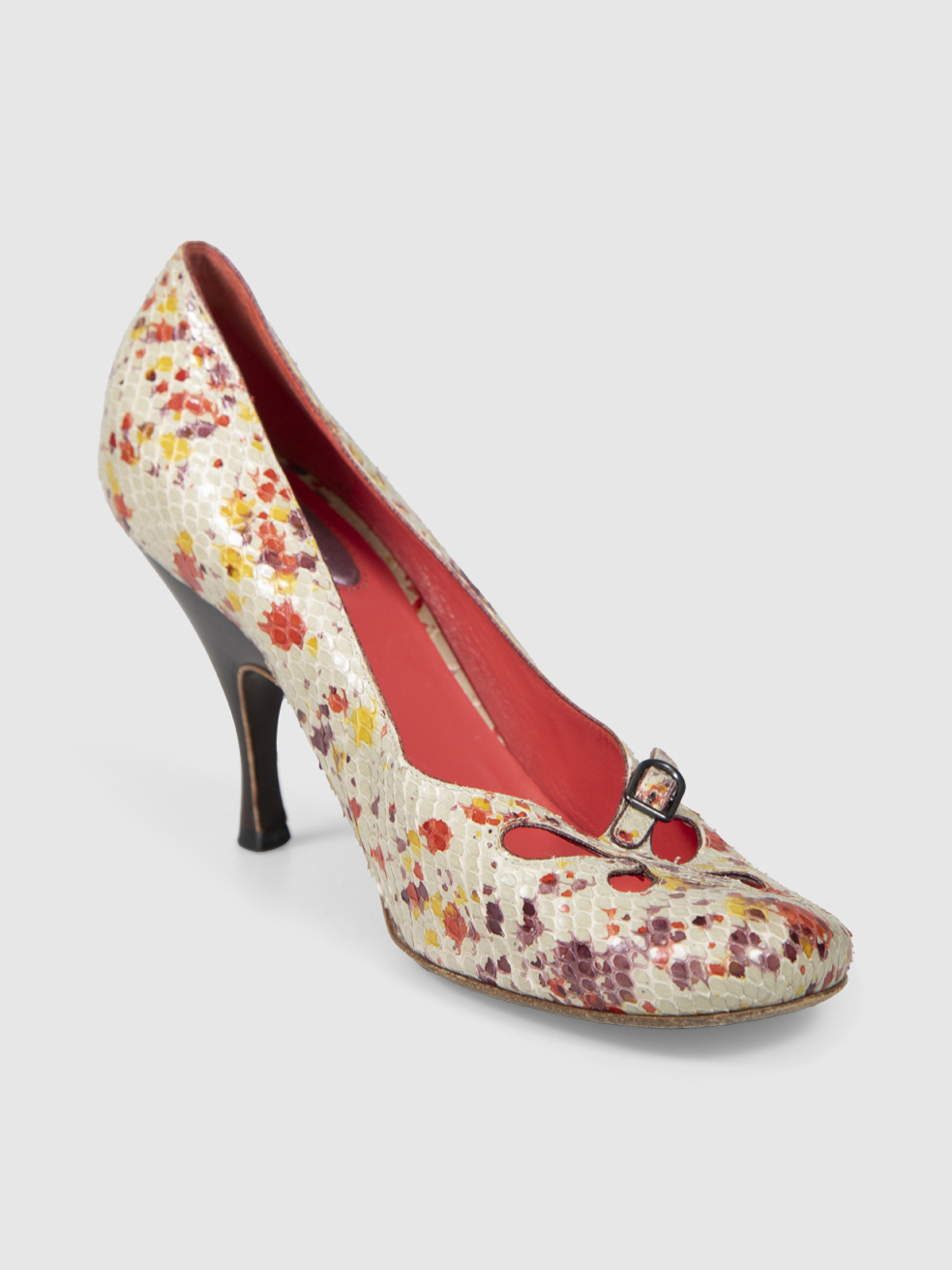 Bottega Veneta Snakeskin Buckled Pumps