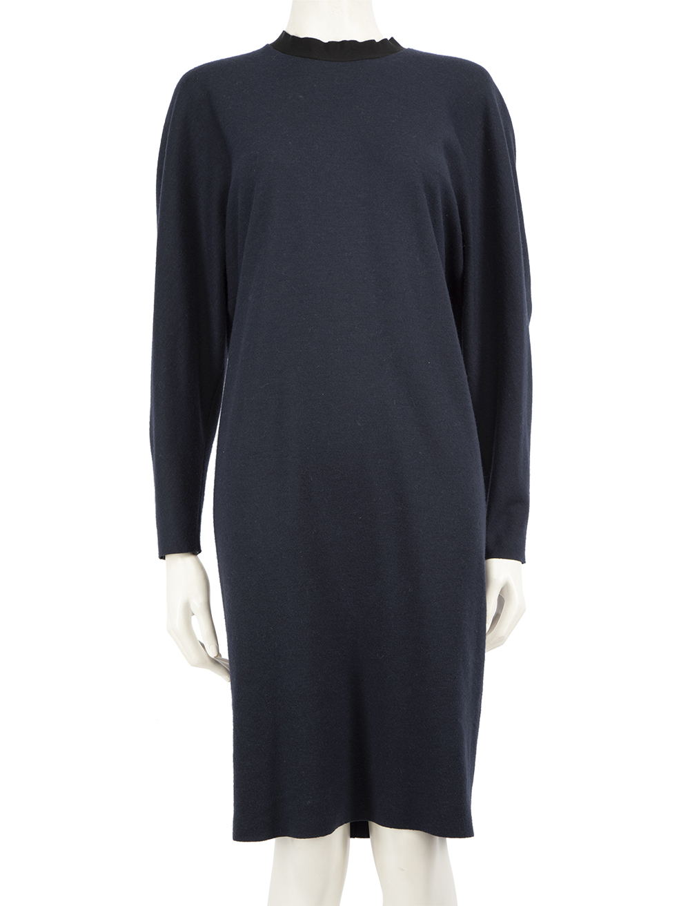 Lanvin Pre-Owned Navy Wool Long Sleeved Knee Length Dress