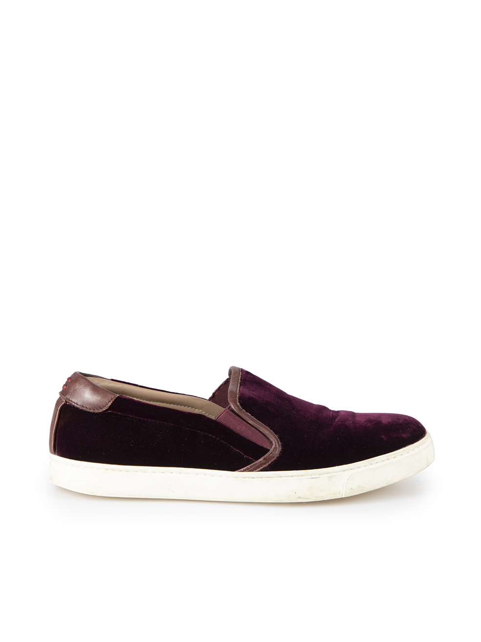 Gianvito Rossi Pre-Owned Burgundy Velvet Slip-On Trainers