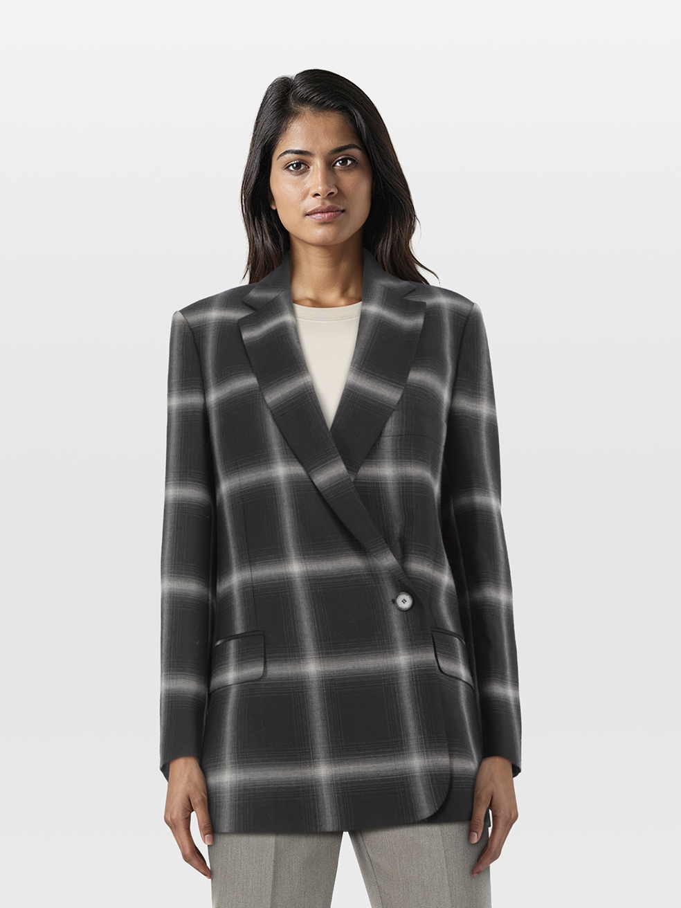 Stella McCartney Pre-Owned Black Wool Chequered Blazer