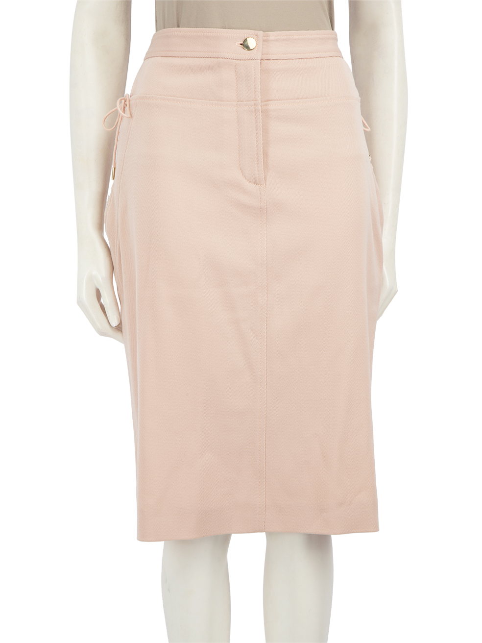 Roberto Cavalli Pink Wool Lace Up Pencil Skirt