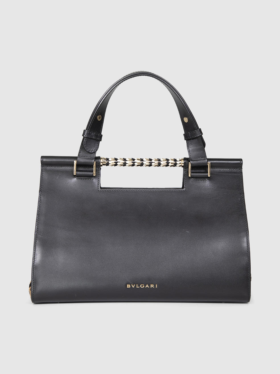 Bvlgari Black & Leopard Pony Hair Scaglie Serpenti Bag