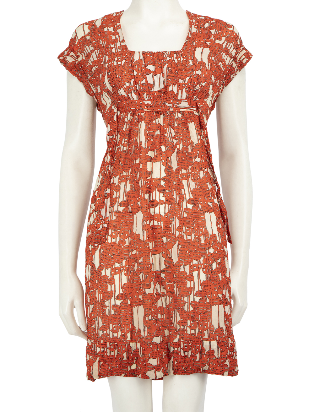 Diane Von Furstenberg Pre-Owned Orange Silk Abstract Dress