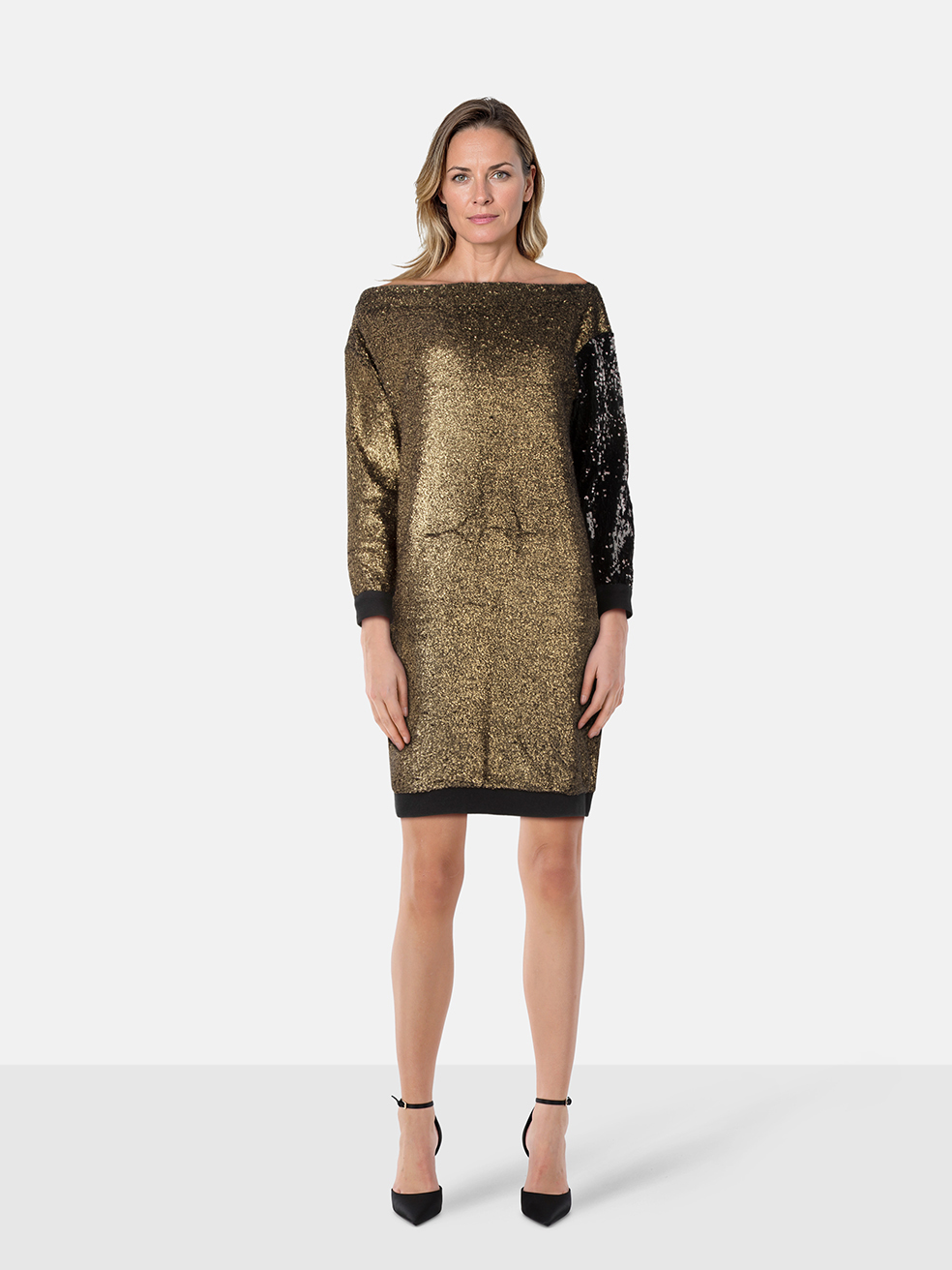 Sonia Rykiel Gold Metallic & Sequinned Dress