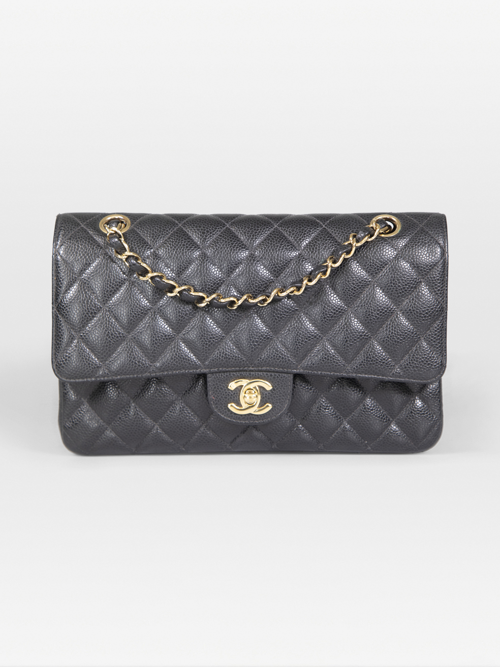 Chanel Pre-Owned 2003-2004 Black Caviar Leather Classic Double Flap Bag