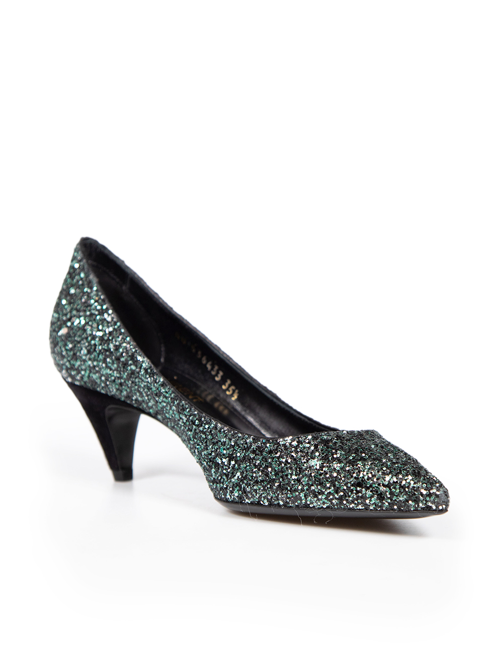 Saint Laurent Green Glitter Pumps