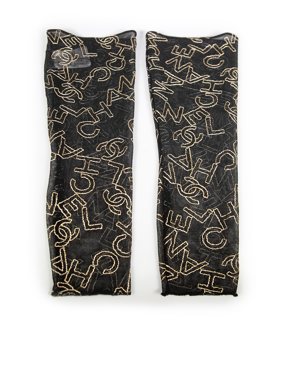 Chanel Pre-Owned Black Mesh CC Arm Sleeves