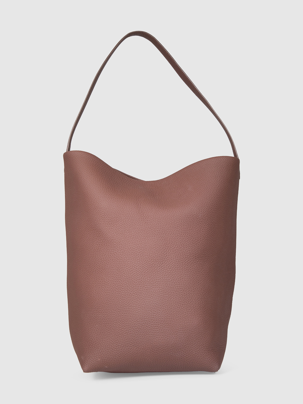 The Row Brown Leather Large N/S Park Tote Bag