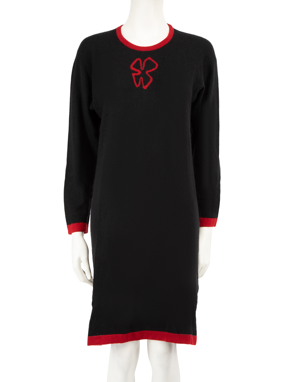 Jean Muir Vintage Black Knit Knee Length Dress