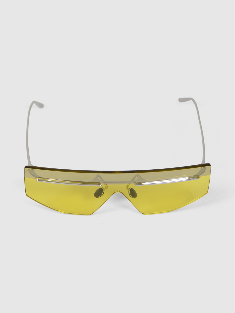 Prada Lemon Yellow Rimless Shield Sunglasses