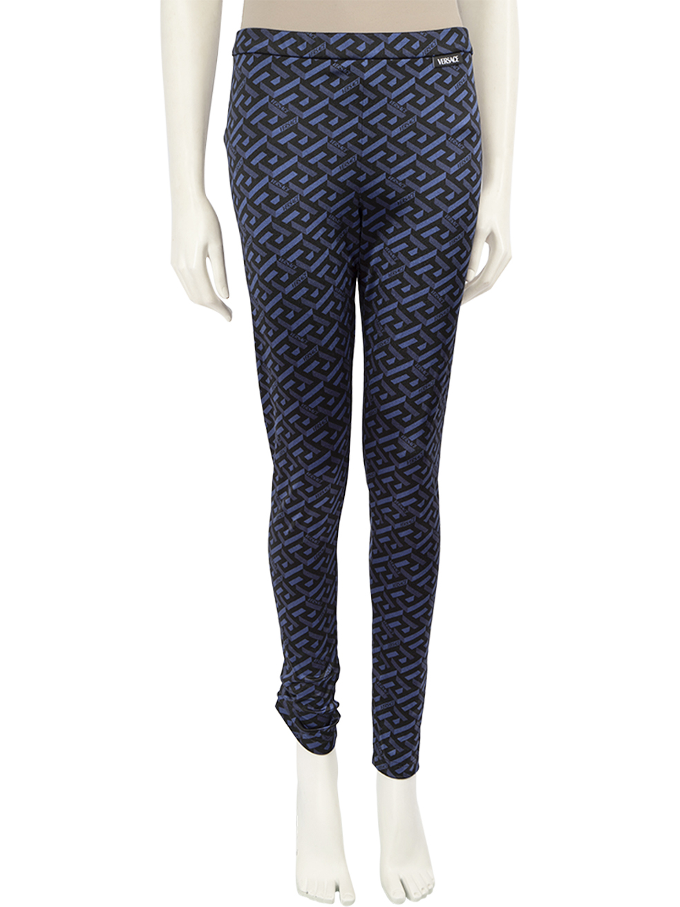 Versace Pre-Owned Blue Logo Patterned Leggings