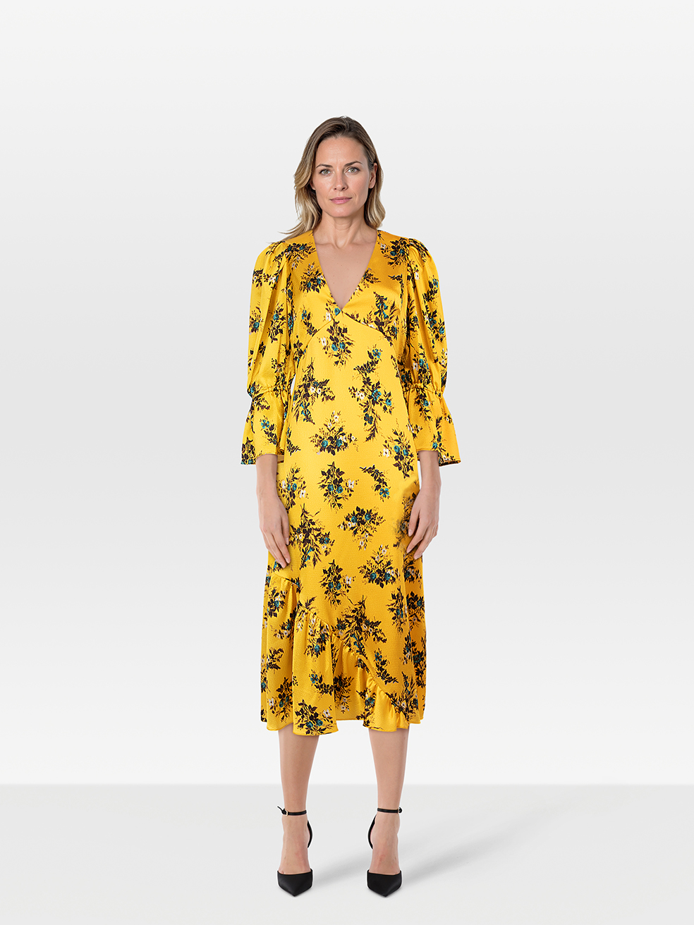 Erdem Pre-Owned Yellow Floral Midi Dress