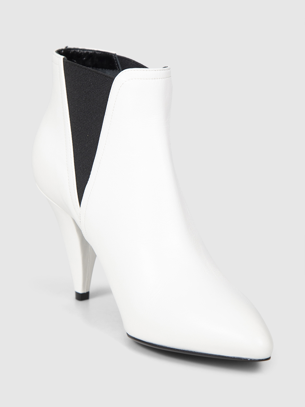 C�line White Leather Ankle Boots
