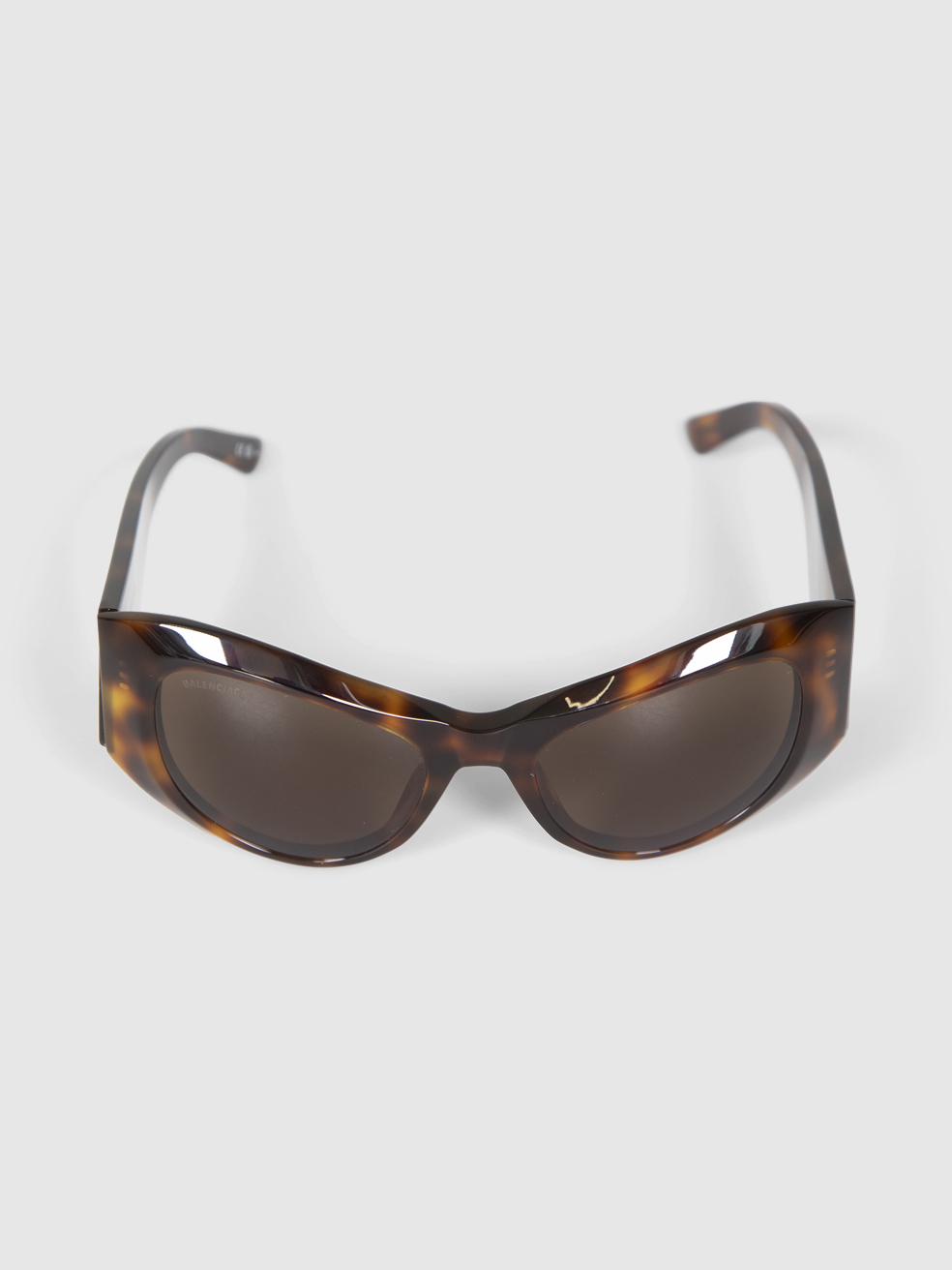Second Hand Balenciaga Havana Cat Eye Oversized Sunglasses