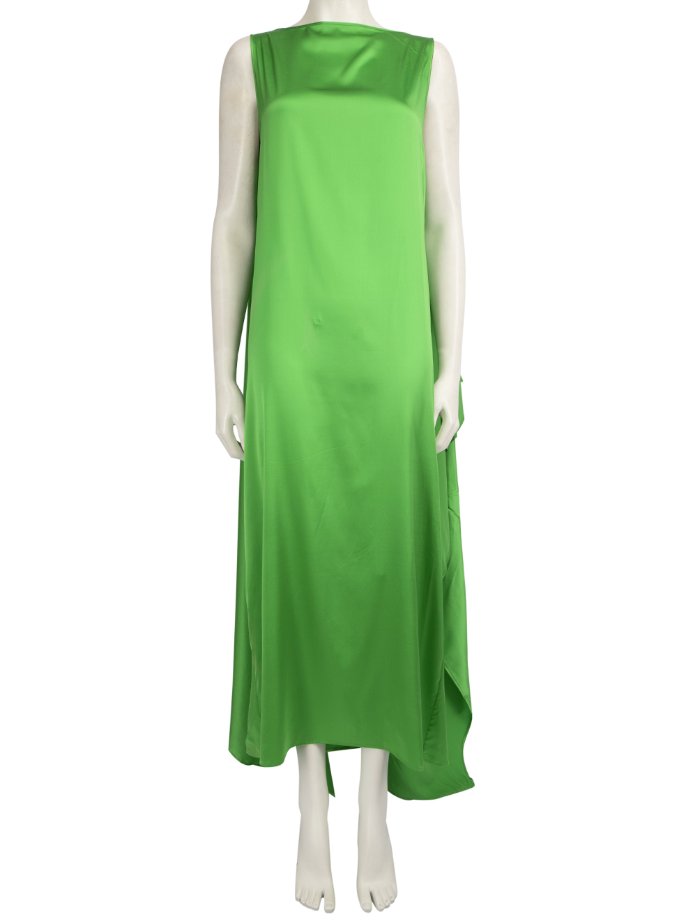 Bernadette Pre-Owned Green Silk Maxi Cape Dress