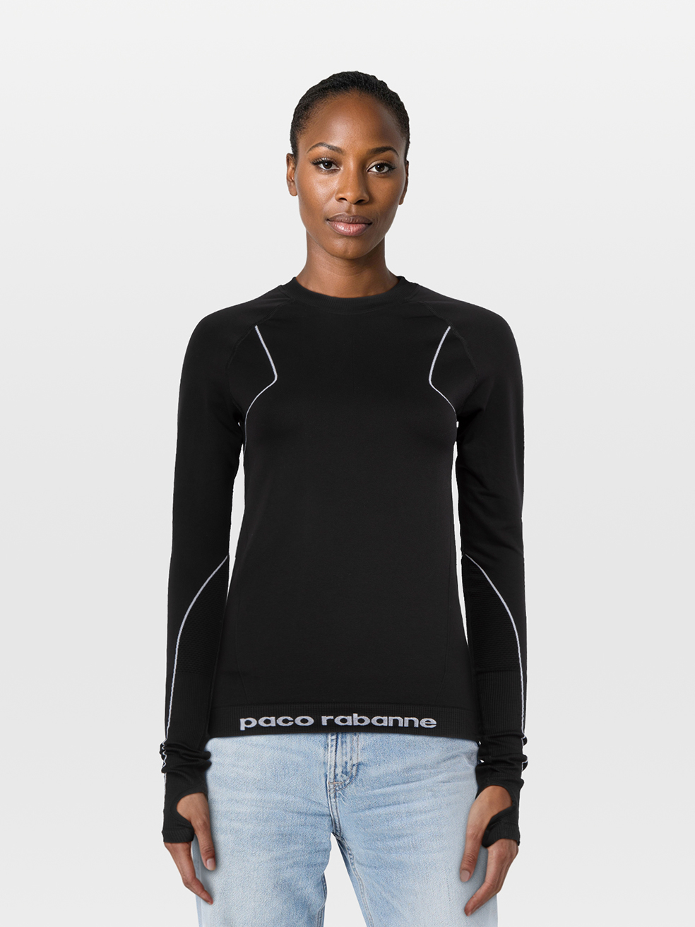 Paco Rabanne Pre-Owned Black Long Sleeve Sports Top