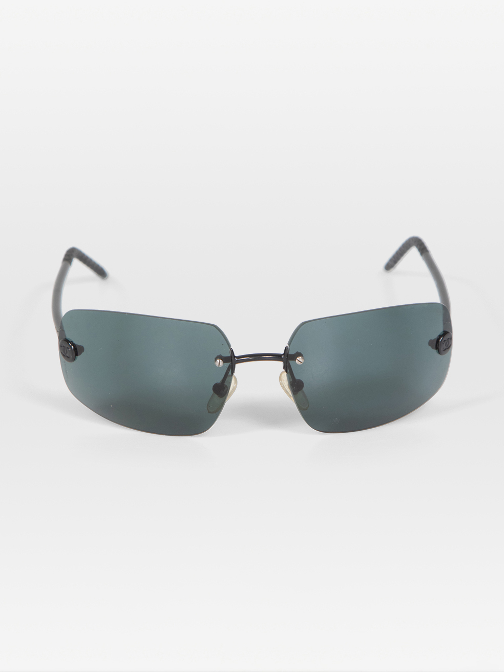 Chanel Pre-Owned Black Rimless CC Sunglasses