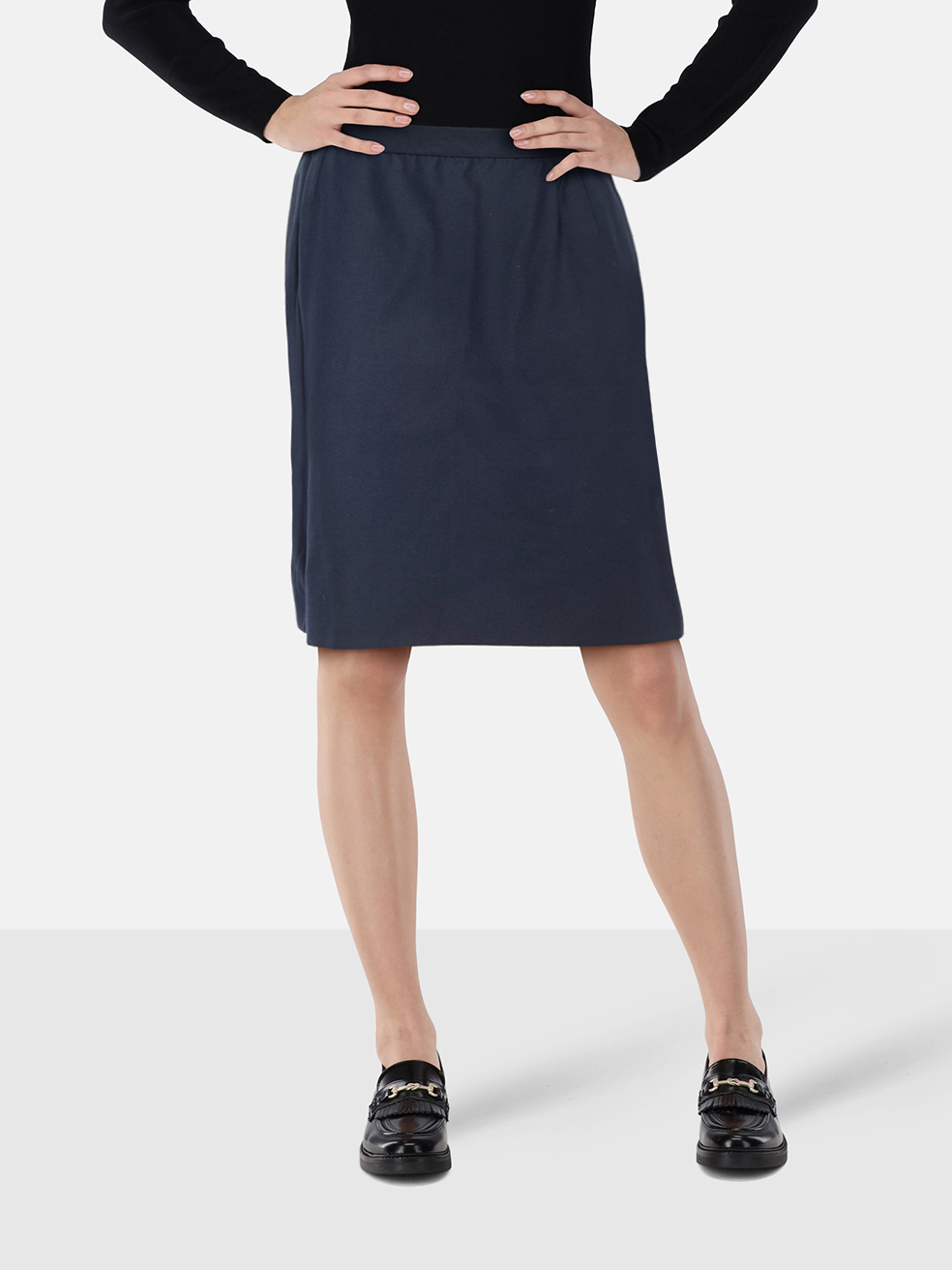 Valentino Garavani Women's Navy A Line Knee Length Skirt