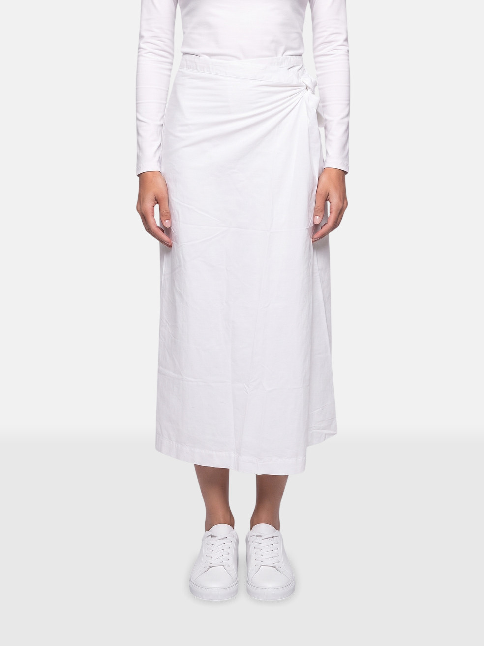Vivienne Westwood White Drape Detail Midi Skirt