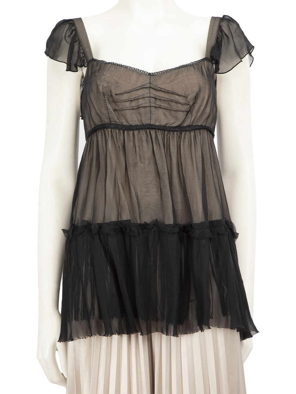 Dolce & Gabbana Pre-Owned Black Silk Chiffon Baby Doll Top