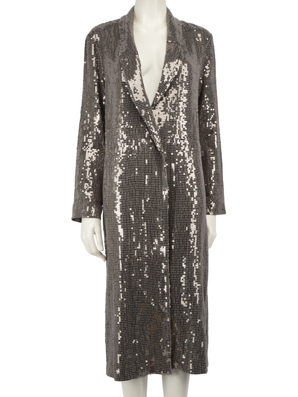 Alice + Olivia Pre-Owned Silver Sequinned Long Blazer