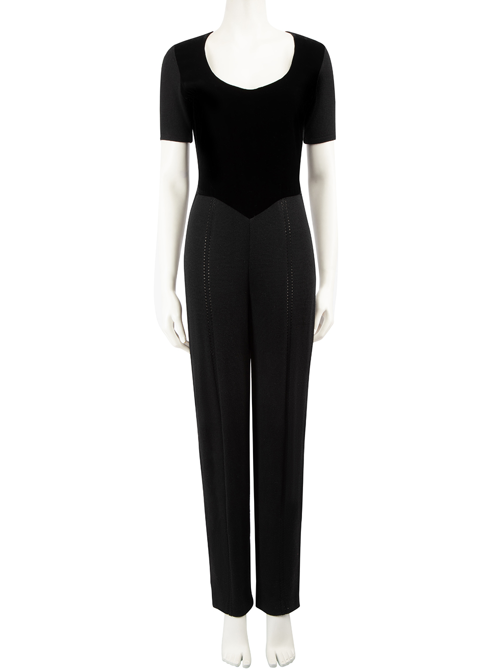 Gianfranco Ferré Pre-Owned Black Wool Short Sleeve Jumpsuit