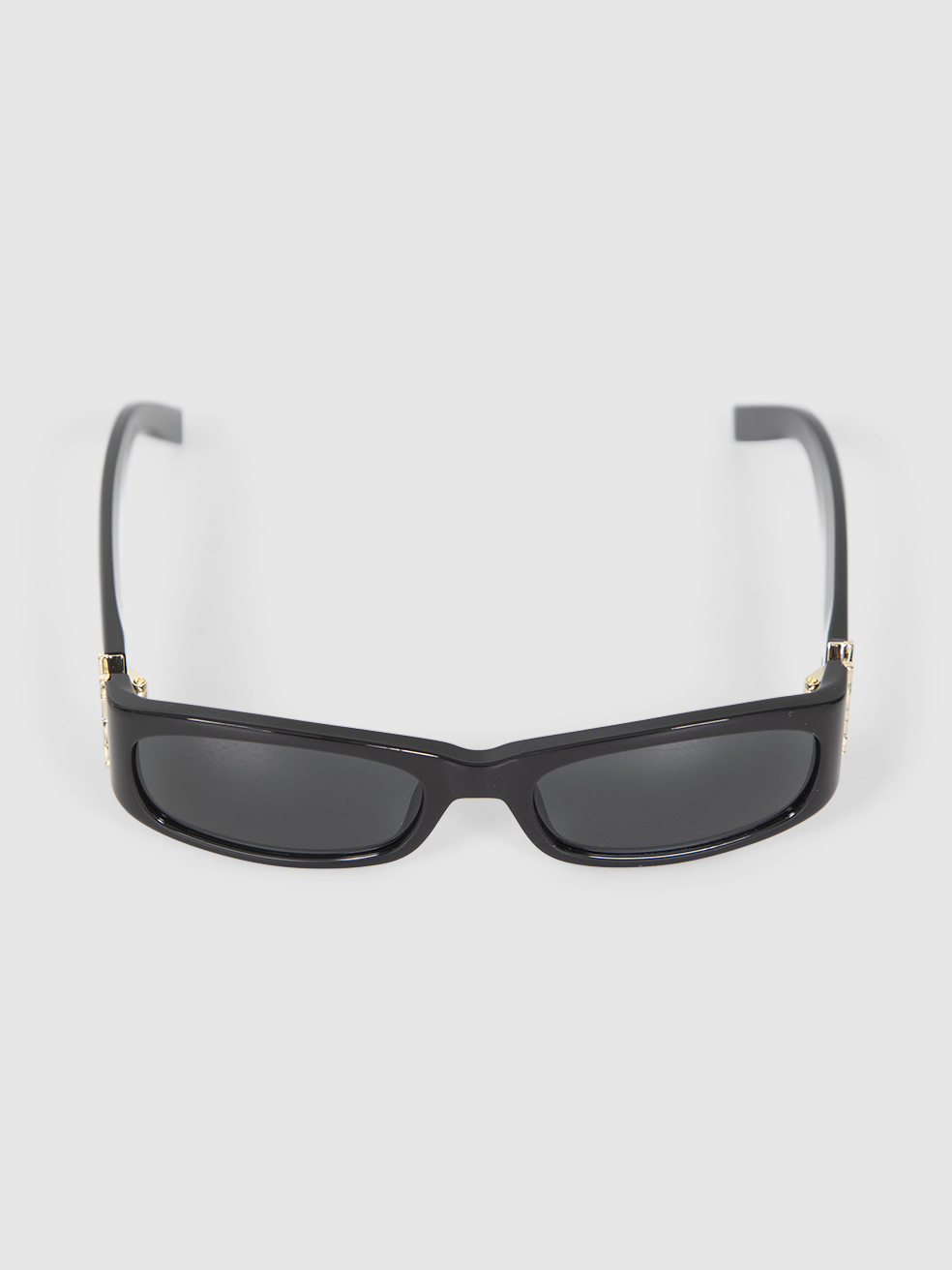 Saint Laurent Black Rectangle Monogram Sunglasses