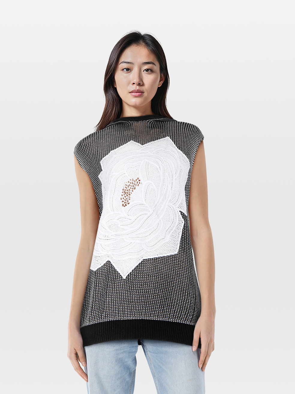 Stella McCartney Pre-Owned Grey Floral Sleeveless Hoodie