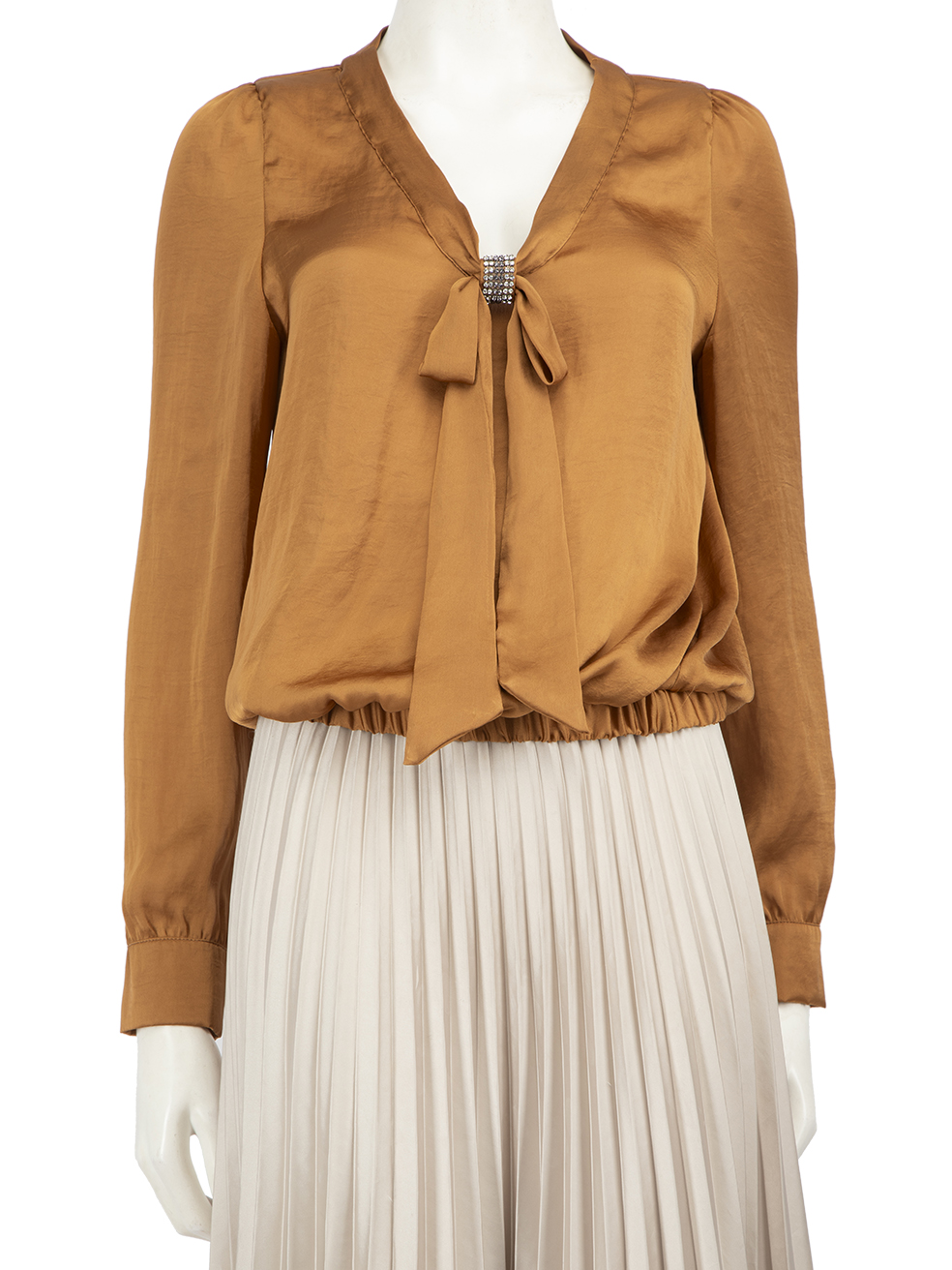 Moschino Pre-Owned Love Moschino Camel V-Neck Blouse