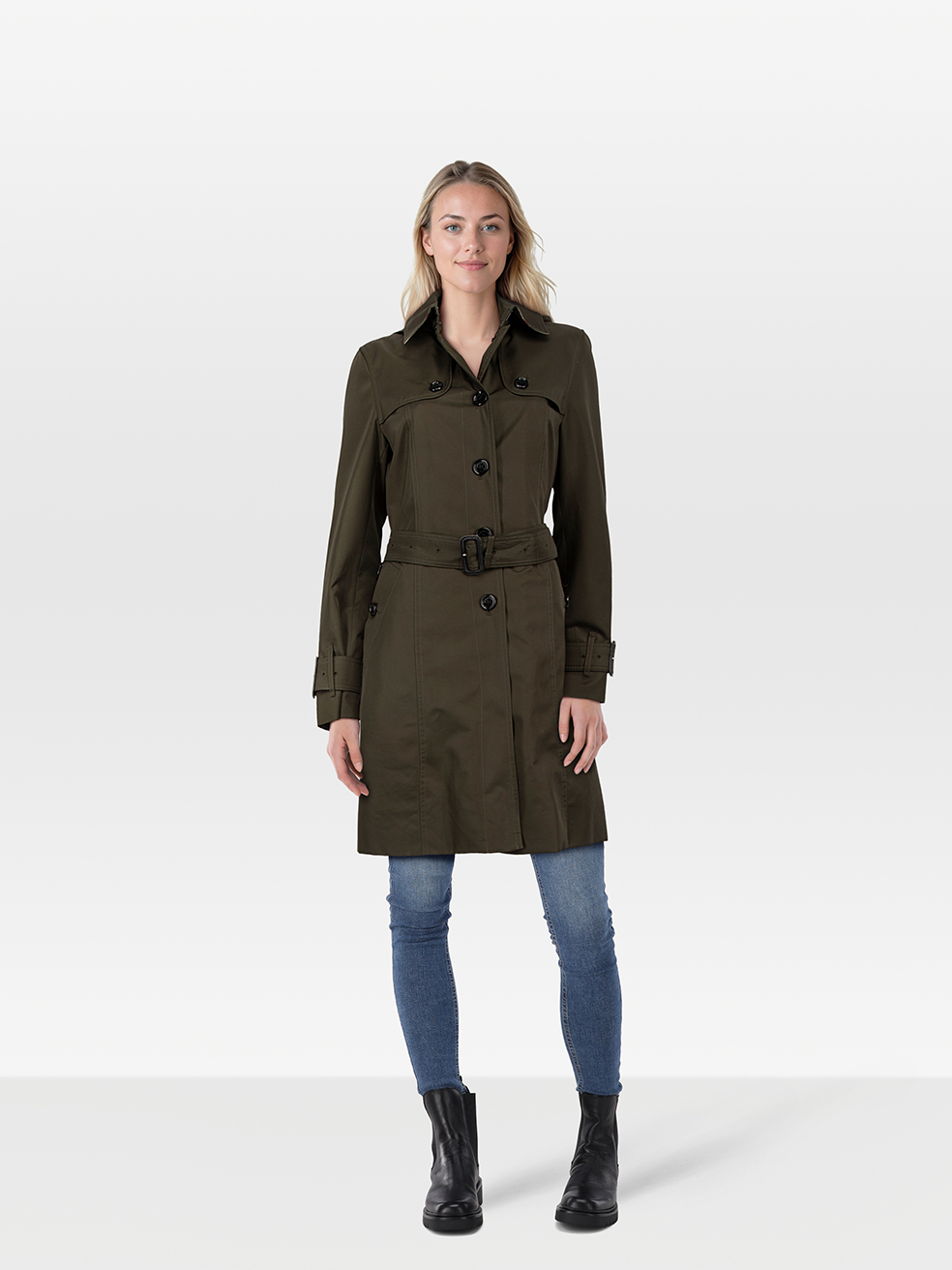 Burberry Pre-Owned Khaki Hooded Trench Coat