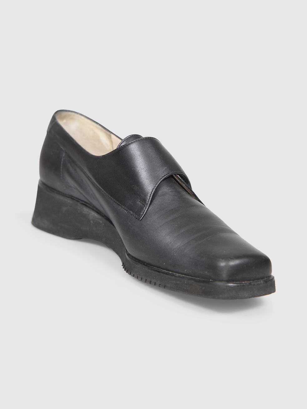 Salvatore Ferragamo Women's Black Vintage Square Toe Loafers