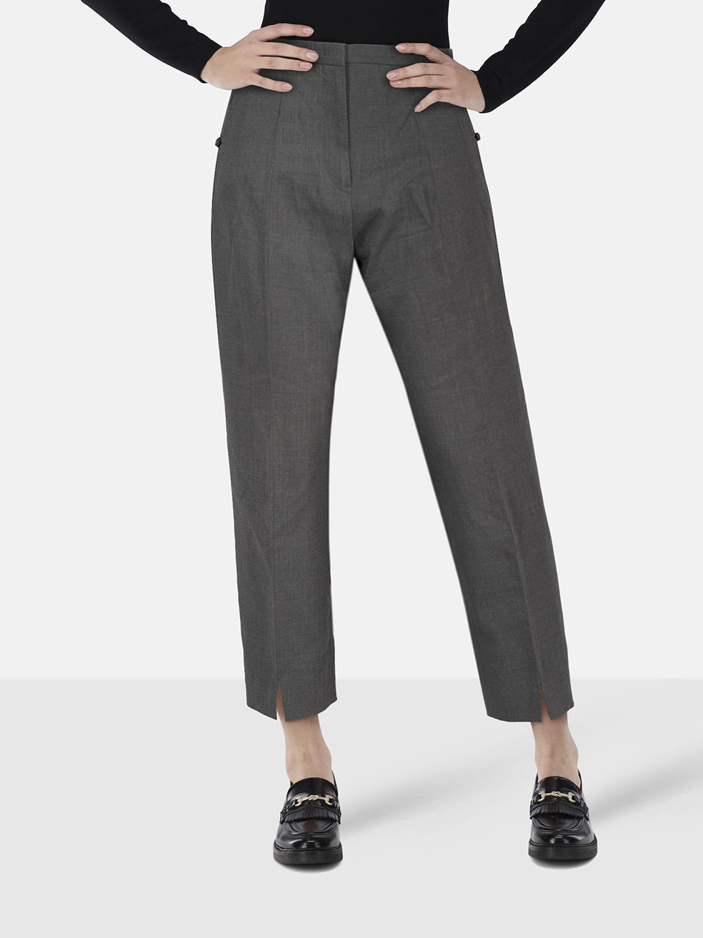 Jil Sander Grey Wool Slim Trousers